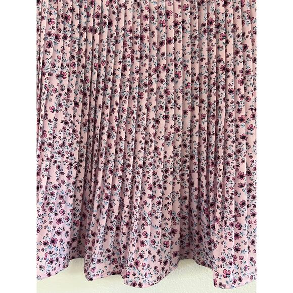 Nicholas Revolve Smocked Floral Midi Skirt Womens 6 Cottagecore Whimsy Pink READ - Picture 10 of 14